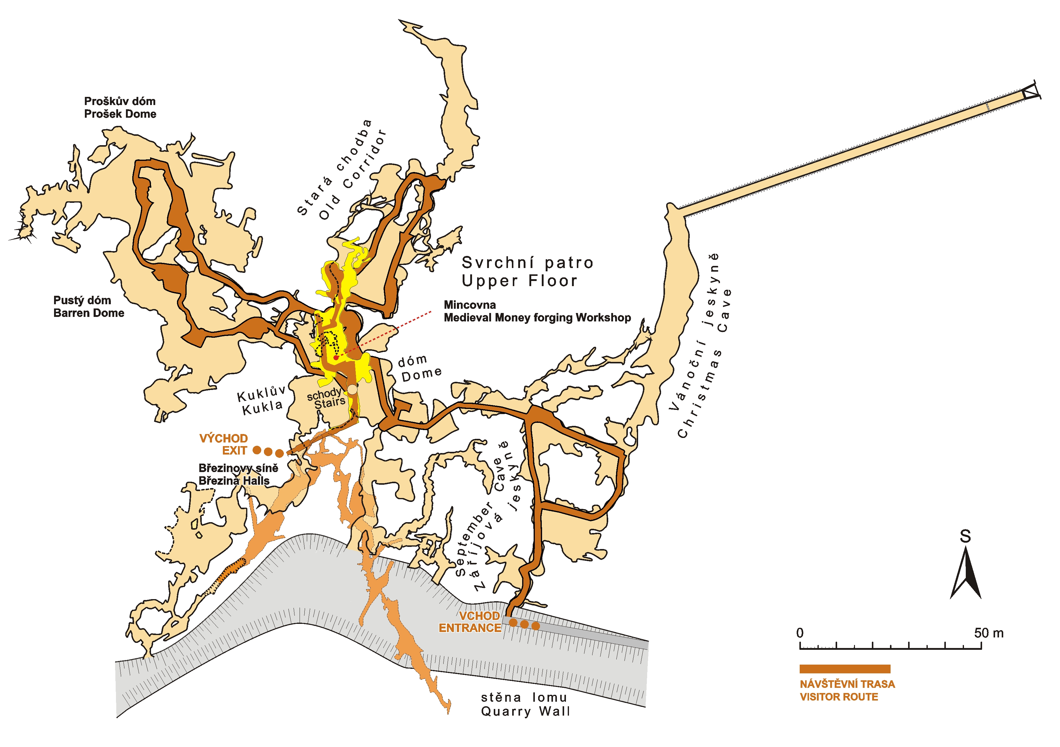 Koněpruské jeskyně - map