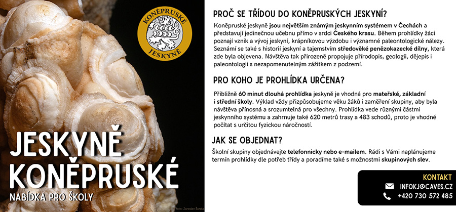 Koněpruské jeskyně - pro školy