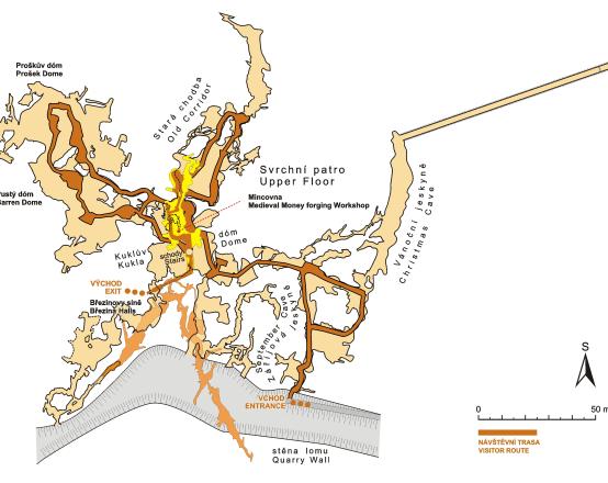 Koněpruské jeskyně - map